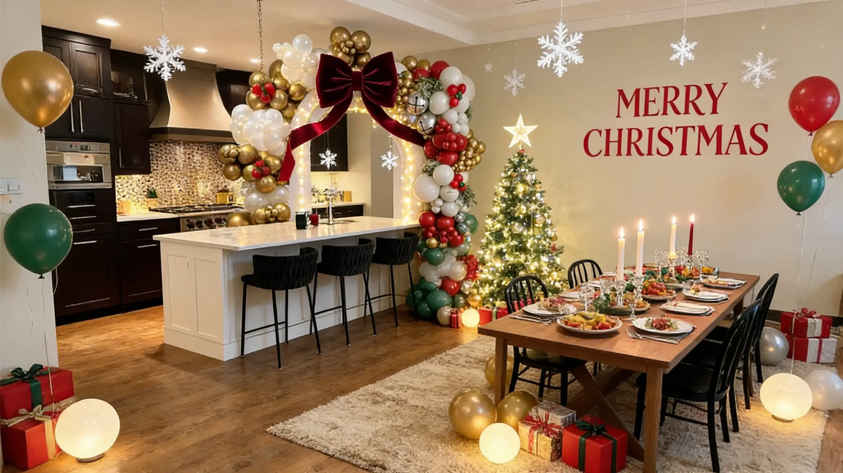 Luxury Christmas Party with Chrome Balloons