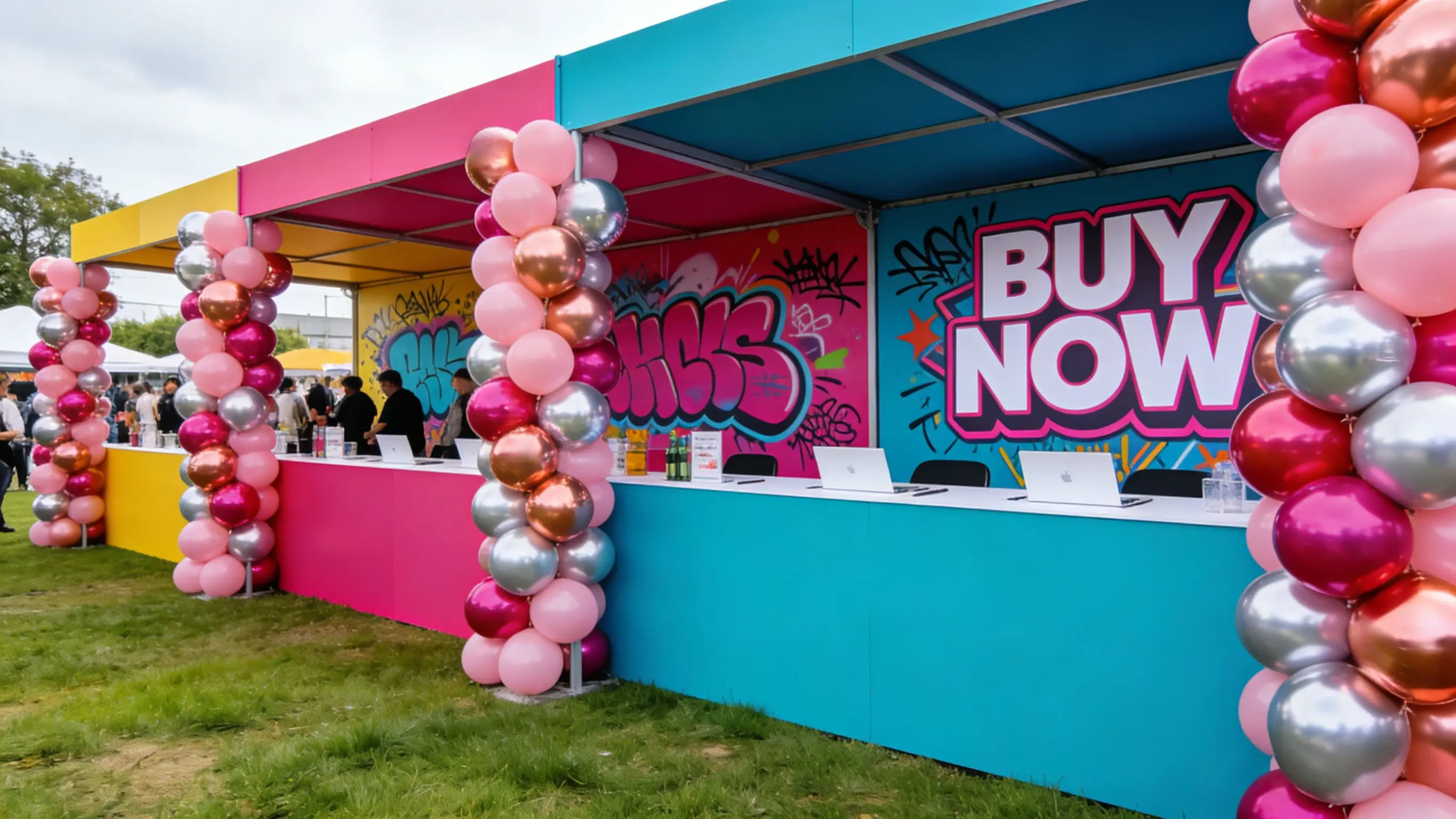 Marketing Campaign with Chrome Balloons Decoration