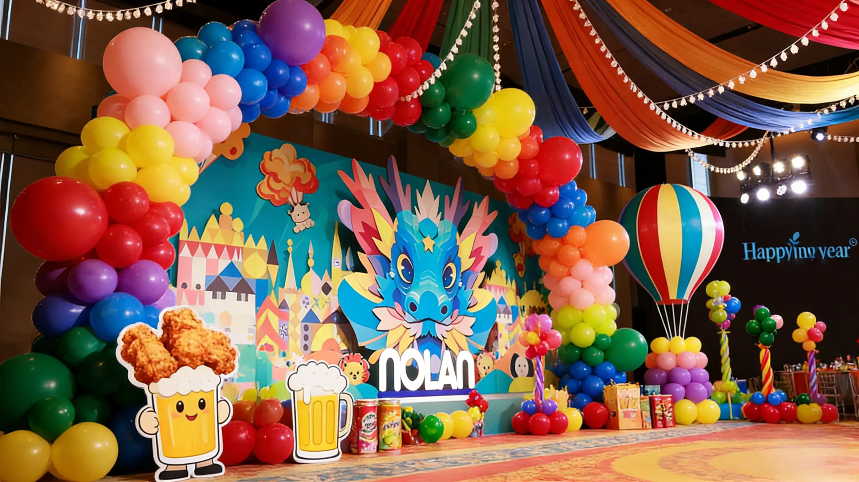 Matte Balloons at New Year Party Decoration