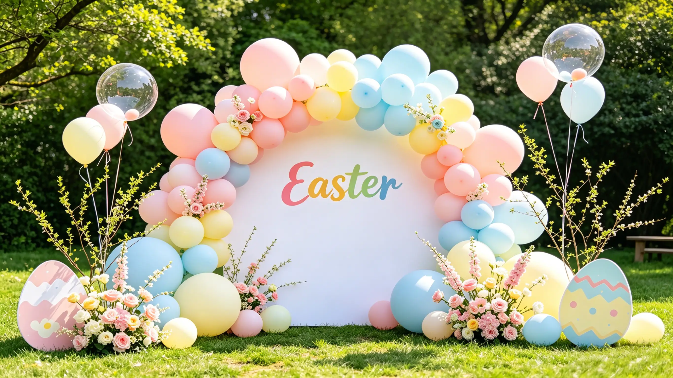 Pastel Balloons at Easter Party Decoration