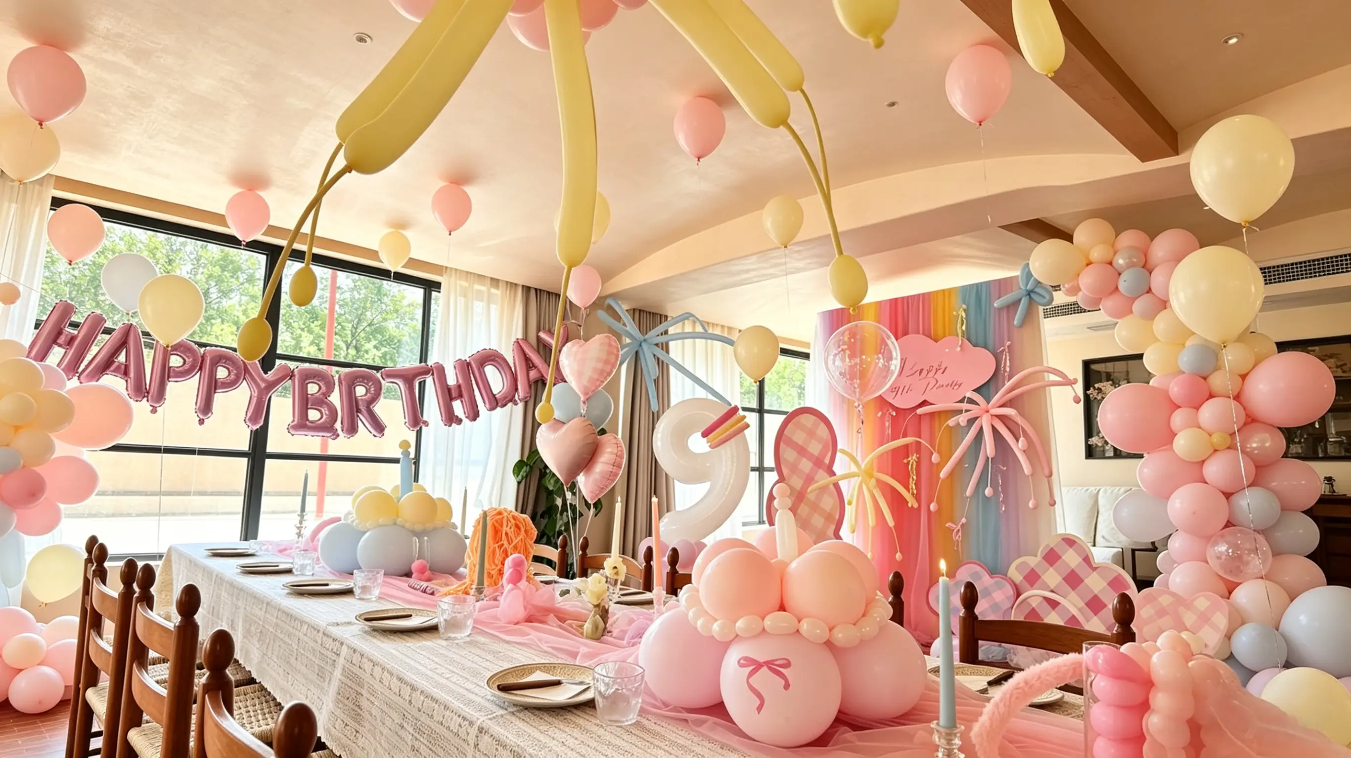 Pastel Balloons Birthday Party Decoration