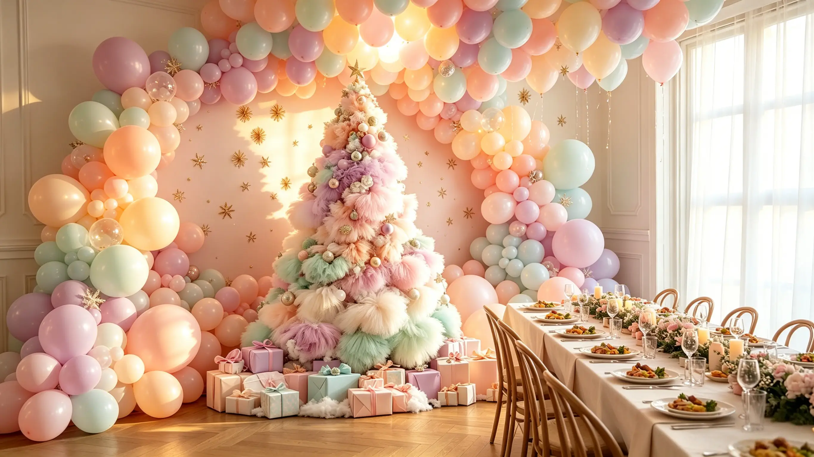 Pastel Balloons Christmas Party Decoration